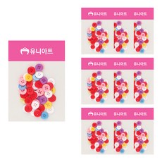 Uniart 彩色鈕扣 15mm, 10個, 混合顏色