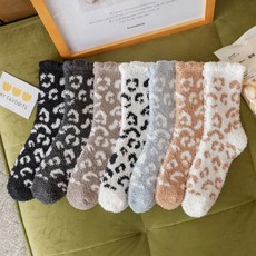레오파드 임부 수면 보온 양말 7켤레, 1개
