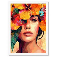 비즈포유 북유럽 Floral Portrait 알루미늄 아크릴 액자 P6, 화이트