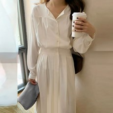 BORIMOM 大尺碼鈕扣襯衫孕婦連身裙 S228