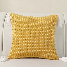지베딩 자카드 쇼파 인테리어 쿠션, 옐로우