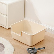 簡約乾淨貓砂盆, 牛奶米色, 1個