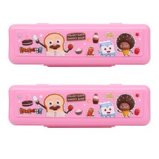 天才麵包理髮師多功能餐具盒 PN316, 粉色, 2入