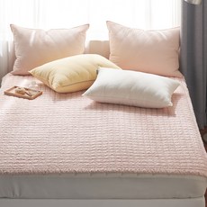 gBEDDING 80支棉高密度素色床墊, 粉色