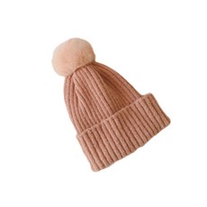 KIZTREE dropd dm-118 孩童素色毛球帽