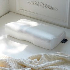 Iroom Home 柔軟三層織物外罩記憶棉頸椎枕 含內枕套, 白色, 1個