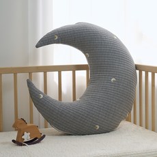 lolbaby 嬰兒絎縫月亮抱枕, 月亮星星灰