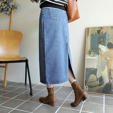 BBAEBBAE 女款活動方便後開衩長版牛仔裙