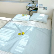 Lucidsleep 涼爽蓬鬆 海洋泡泡紗 夏季肚圍被 毯子 午睡毯 2入, 宝宝藍