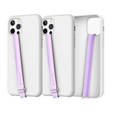 SINJIMORU 第3代矽膠腕帶支架手機保護殼, 薰衣草紫, 3入