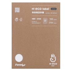 Formtec Hi-eco 條碼用標籤紙 HES-3104, 27格, 100個