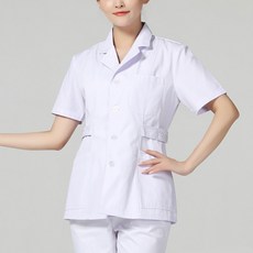 UNHEVE V領短袖簡潔護士服上衣