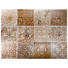 Instyle 馬賽克DIY自黏磚貼 12件組 A款, 復古棕色