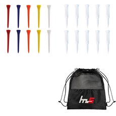 NAYA STYLE 塑料高爾夫長 T恤 GFYP-167-3 10p + 塑料高爾夫長 T恤 177-1PU 10p + 袋套組, 隨機發貨（GFYP-167-3），白色（177-1PU）