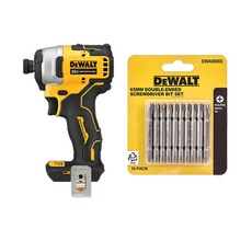 DEWALT 得偉 20V 緊湊型沖擊起子 DCF809 + 十字螺絲刀頭 65mm DWA00003 10p 套裝, 1套
