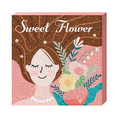 KML Holdings 3D 畫框式甜蜜花朵圓形 DIY 鑽石畫 25 x 25 cm, 混合色, 1個