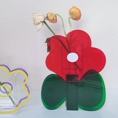 INS風北歐風壓克力花瓶, 紅綠色