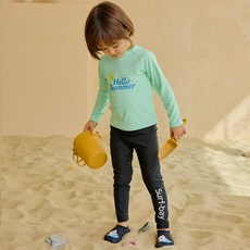 IAMBEBE 兒童用 Hello Summer 長褲防磨衣上衣下身套裝 SF-201