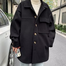 마켓에이 남성용 모직 빅 포켓 코트
