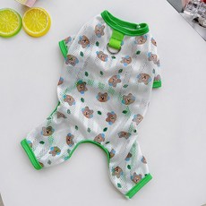 Yoreungae 寵物透氣四腳衣, 1個, NO 2 綠色 貓咪