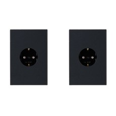 TILINS 1孔插座 深黑色, 2個