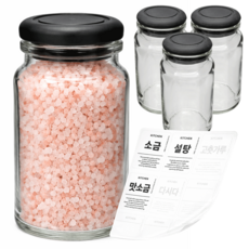 mir 六角食品儲藏室矽膠密封調味罐 250ml x 4入 + 香草圓形黑色蓋 4入 + 8種調味標籤組, 1套, 調味罐 250ml(4入) + 香草圓形蓋(4入) + 8種調味標籤