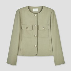 韓國 CLOVIS 女款圓領標準夾克