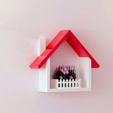 藍色現代風高級家居設計DIY壁掛式牆壁層架, 紅色