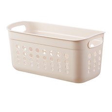 小麥購物 簡約置物收納籃 L1040, 1個, 米色