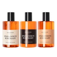 Asoyoon Spa Mansion迷迭香香氛沐浴乳 400ml+身體乳液 400ml+身體油 400ml組, 1套