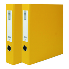 MiDAS HYUNPOONG D型環合紙活頁夾 名牌型 3孔 A4 5公分, 黃色, 2個