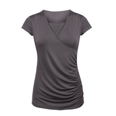 Allode領短袖交叉哺乳短袖T恤