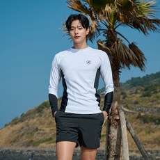 WEEK9 男士開衩拉克蘭長袖防曬泳衣