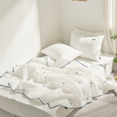 雪花泡泡紗涼感涼爽夏被, 藍色