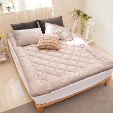 SIMPLUX 素色絎縫超細纖維薄床墊, 粉色米色