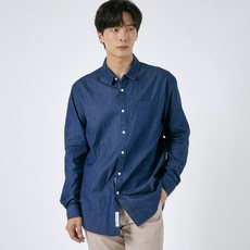 lxt 男士標準基本版型柔軟100%純棉丹寧襯衫