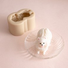 Angle Thing 3D 1-ball 白色博美石膏空氣清新劑矽膠模具, 2 個