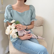 린다샵 슈로와 어깨밴딩 프릴 무지 오프숄더 블라우스 cpbl5011k32