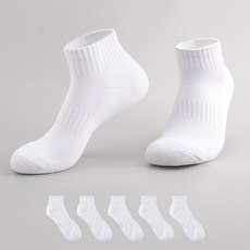 SpnS DeoFresh 氣墊運動短筒襪 5雙入, 白色, 1組