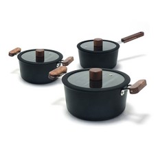 Kitchen-Art 電磁爐適用FORT系列鍋具 3入組, 混色, 單柄鍋18cm+雙耳鍋20cm+24cm