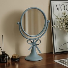 Ttabongoppa 經典蝴蝶結綁帶浪漫擺飾桌鏡 JNHA2315, 藍色