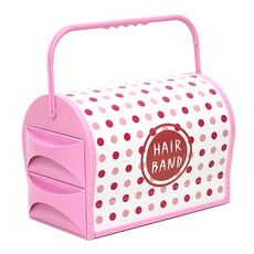 多功能髮飾收納盒, 梳妝台收納盒（粉色）