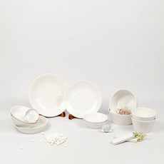 Paulers 簡約雙人餐具組 13件組, 1套, 白色, 飯碗 2p + 湯碗 2p + 小菜盤(小) 2p + 小菜盤(中) 2p + 小菜盤(大) + 盤子(小) + 盤子(中) + 筷匙架 2p