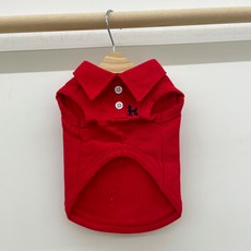 Caniche 狗狗Polo PK領T恤, 紅色