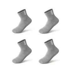 Asana 棉防滑瑜伽基本款素色襪子4件組