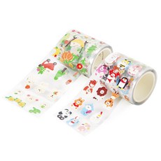 indi.k 森林故事紙膠帶 + 柔軟寵物2款紙膠帶, 1套, 混色