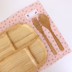 슈슈룸 방수 사각 식판 매트, 핑크튜율립, 35 x 28 cm, 1개