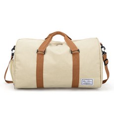 리뉴얼 감성 캠핑 캔버스 다용도 옷 수납 가방 대형, 아이보리, 1개