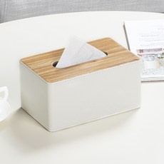 거실 티슈 리모컨 라운드 코너 보관함 상자 04, 나뭇결 패턴