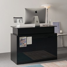 도모디자인 세리온 카운터 안내데스크 1200 방문설치, 블랙